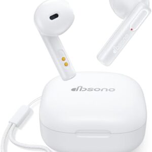 Auriculares inalámbricos para adolescentes: auriculares Bluetooth ligeros 25 horas de reproducción con micrófono, regalos de elefante blanco para adultos, hombres y mujeres, auriculares impermeables