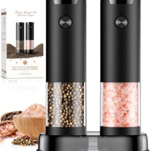 Electric Salt and Pepper Grinder Set Automatic Battery Pepper Mill Shakers Adjustable Coarseness Upgraded Larger Capacity with Led Home and Kitchen Appliances Birthday Gifts for Women Mom