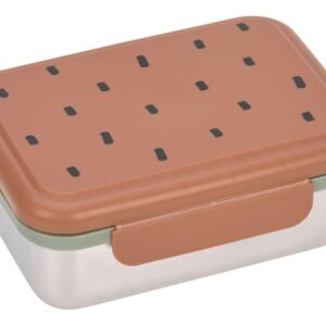 LÄSSIG Fiambrera para niños de acero inoxidable Fiambrera para el desayuno sostenible para el jardín de infancia/Lunchbox Happy prints caramel