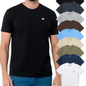 INTO THE AM Men's T-Shirts Soft Cotton Blend Crew Neck Tee S - 4XL Athletic Fit Plain & Logo Basic T-Shirt for Men