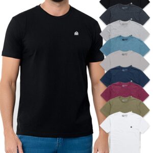 INTO THE AM Men's T-Shirts Soft Cotton Blend Crew Neck Tee S - 4XL Athletic Fit Plain & Logo Basic T-Shirt for Men