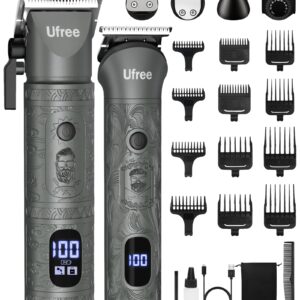 Ufree Beard Trimmer for Men with Hair Trimmer, Professional Hair Clippers and Trimmers, Cordless Electric Razor Mens Grooming Kit for Nose, Face, Hair, Gifts for Men Husband Father