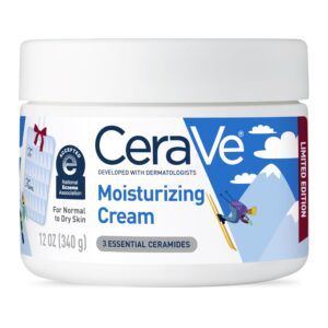CeraVe Après Ski Moisturizing Cream, Body and Face Moisturizer for Dry Skin, Hyaluronic Acid and Ceramides, Daily Moisturizer, Oil-Free, Fragrance Free, Non-Comedogenic, Limited Edition, 12 Ounce