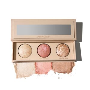 LAURA GELLER NEW YORK Geller's Greatest Lift-n-Glow Baked Trio Palette - Highlighter, Blush, Bronzer - All Skin Tones
