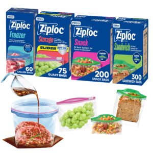 Ziploc Brand 635 Count Food Storage and Sandwich Bags Variety Pack