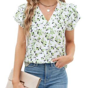 Blooming Jelly Womens Dressy Casual Shirts Short Sleeve V Neck Work Blouse Business Casual Summer Tops 2026
