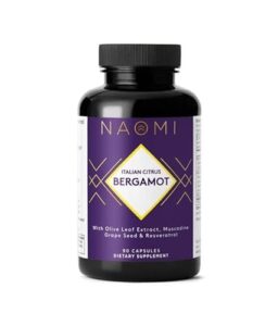 NAOMI Italian Citrus Bergamot 500mg with Resveratrol - Supports Healthy Cholesterol & Triglyceride Levels Already in Normal Range - Patented BergAmore® Extract, 7 Key Polyphenols, 30-Day Supply