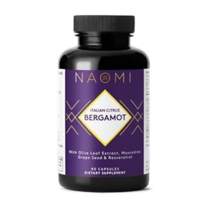 NAOMI Italian Citrus Bergamot 500mg with Resveratrol - Supports Healthy Cholesterol & Triglyceride Levels Already in Normal Range - Patented BergAmore® Extract, 7 Key Polyphenols, 30-Day Supply