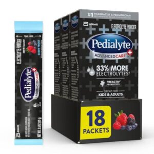 Pedialyte AdvancedCare Plus Electrolyte Powder Packets, Berry Frost